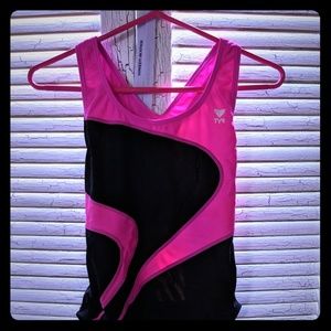 Pink and black TYR bathing suit